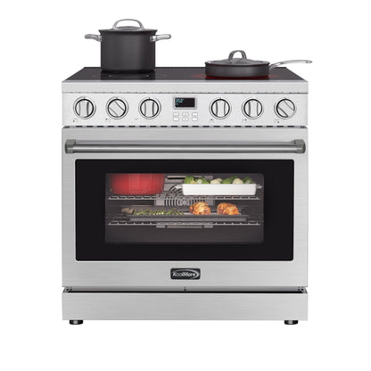 Koolmore KoolMore 36 in. Professional Electric Range with 6 Cu. Ft. Oven &amp; 5-Element Ceramic Cooktop – Stainless Steel