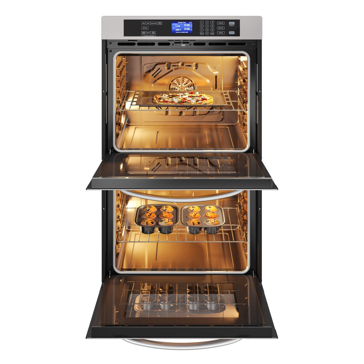 KoolMore 30 in. 5 Cu. Ft. Stainless-Steel Premium Convection Double Wall Oven – Digital Controls