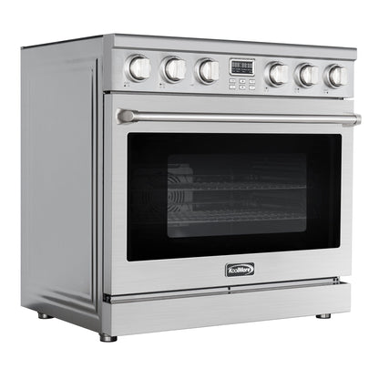 Koolmore KoolMore 36 in. Professional Electric Range with 6 Cu. Ft. Oven &amp; 5-Element Ceramic Cooktop – Stainless Steel